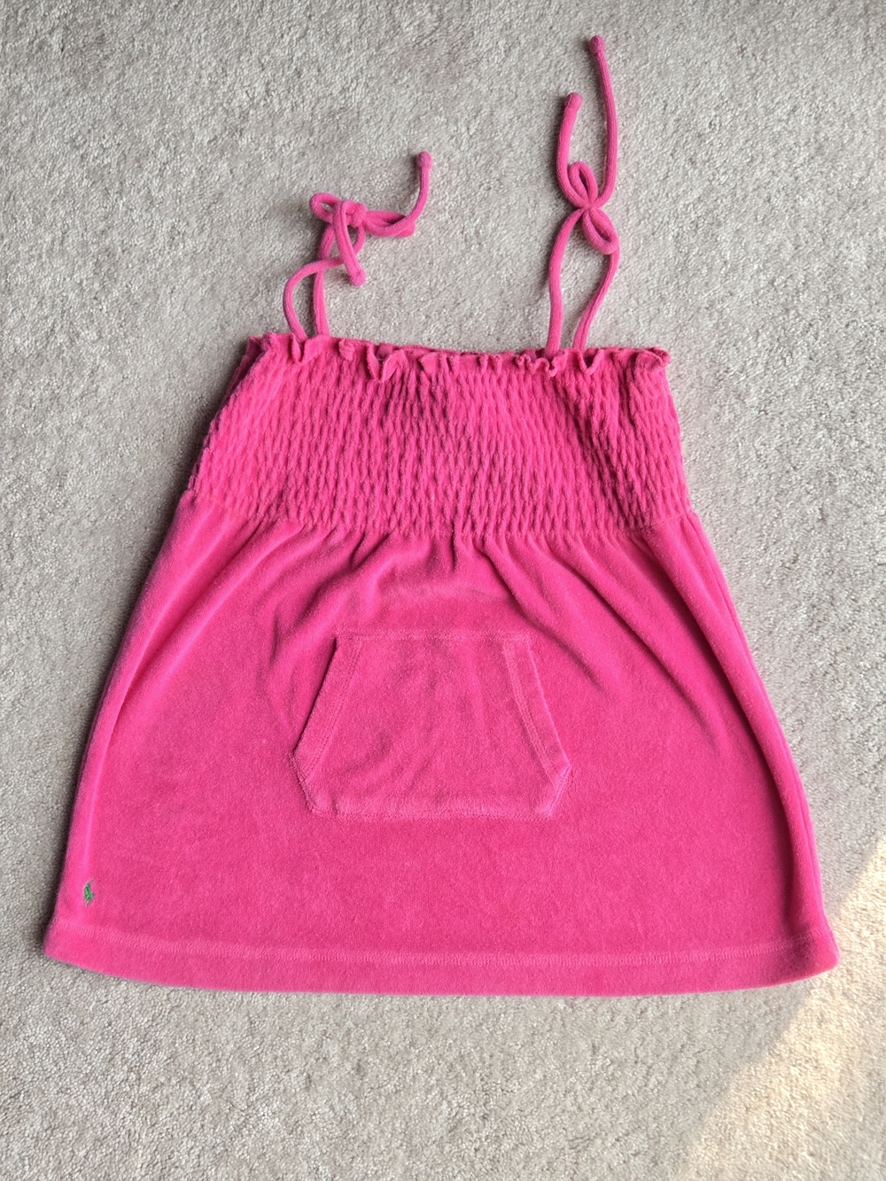Polo by Ralph Lauren Girls Hot Pink Terry Strap Dress